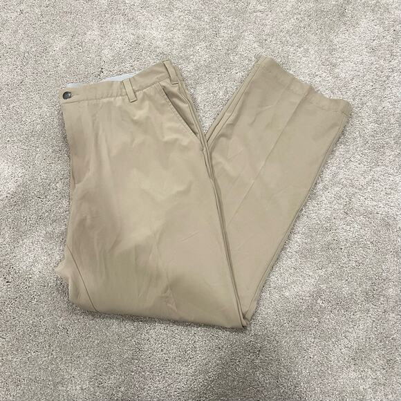Adidas‎ Men's Khaki Performance Tech Pant Polyester and Spandex Size 38x32 - Picture 1 of 10